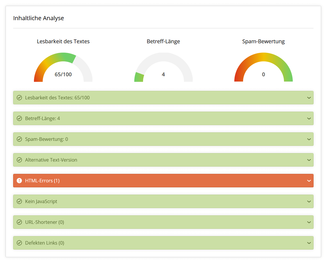 EmailChecky Analyse-Ergebnis